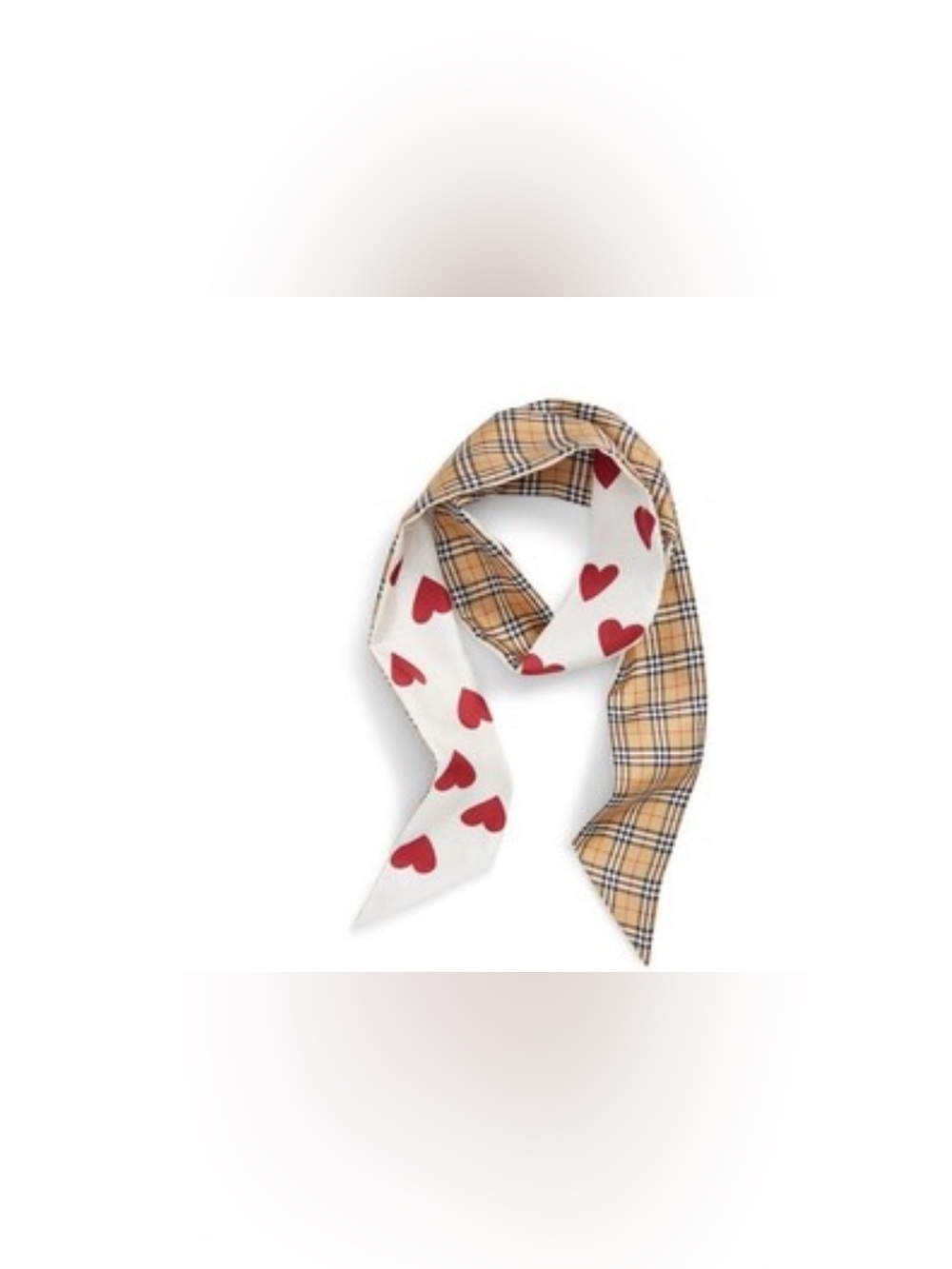 Burberry Heart ♥️ & Check Silk Skinny Neck Scarf - Picture 3 of 8